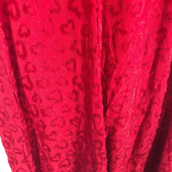All That Jazz Vintage Red Dress w/Velvet Hearts All Over, 3D Graphic, Love Vibe - Picture 4 of 6